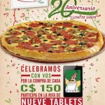 Por cada C$ 150 en Valenti's Pizza, participa en la rifa de 9 tablets
