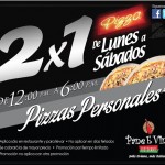 Pizzas personales 2x1 en Pane E Vino
