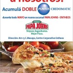 PAPA JOHNS ENTHEOS, DOBLE PUNTOS CREDOMATIC.