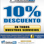 Sellos Nic,10% de descuento en Servicios